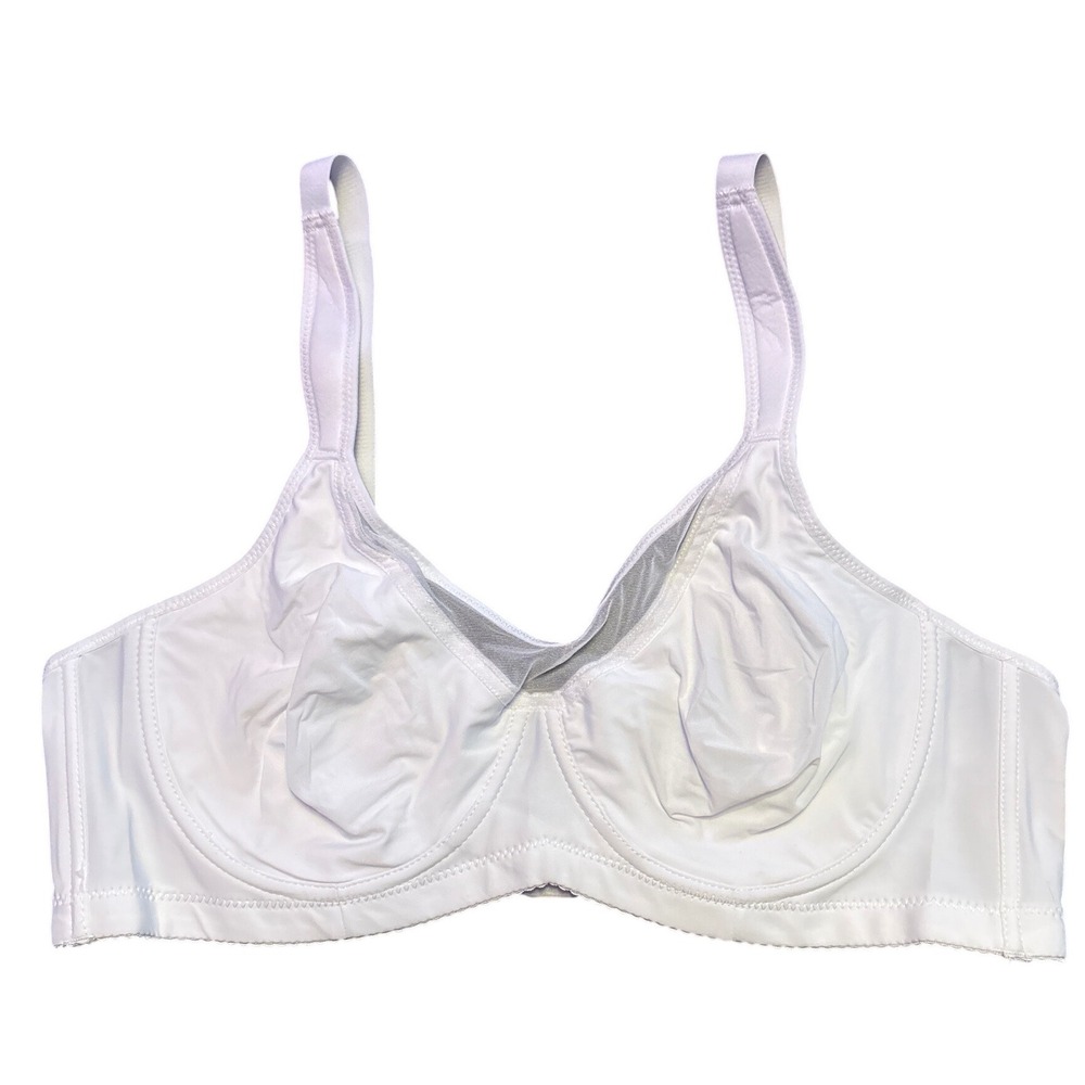 NEW White Full Figure Unlined Underwire Bra Supportive 46D
